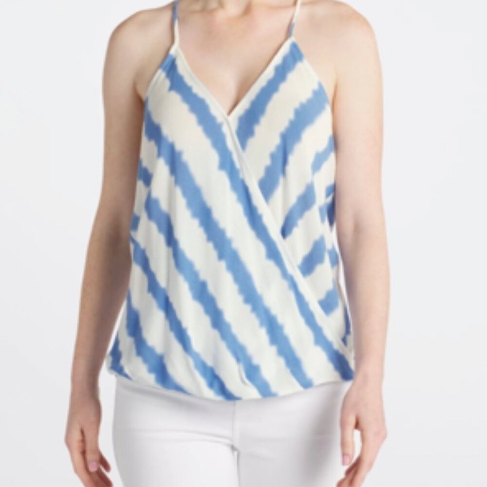 NWOT Market & Spruce Blue and White Strap Top